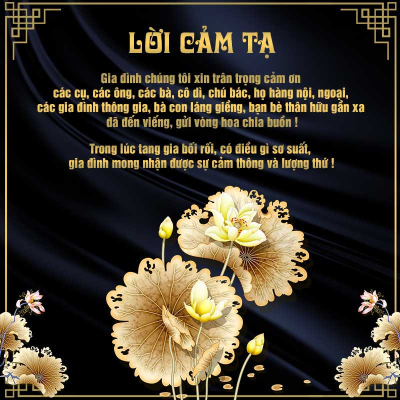 1 Vài Gợi Ý Lời Cảm Tạ Sau Tang Lễ 2 1 Số Gợi Ý Mẫu Lời Cảm Tạ Sau Tang Lễ